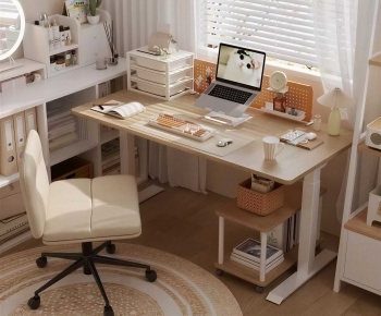 Nordic Style Computer Desk And Chair-ID:453428986
