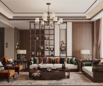 New Chinese Style A Living Room-ID:165672066
