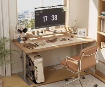 Modern Computer Desk And Chair-ID:858527907