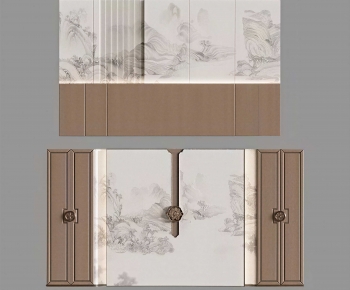 New Chinese Style TV Wall-ID:274391264