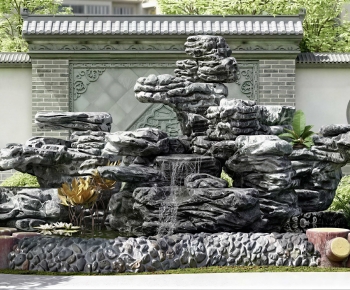 New Chinese Style Rockery Waterscape-ID:744189985