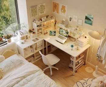 Modern Computer Desk And Chair-ID:948889334