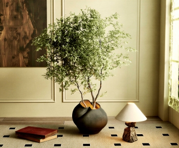 Wabi-sabi Style Ground Green Plant Potted Plants-ID:120510109