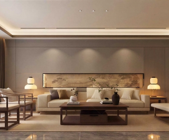 New Chinese Style A Living Room-ID:476078993