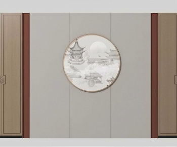 New Chinese Style TV Wall-ID:912981996