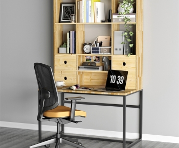Modern Computer Desk And Chair-ID:675543074