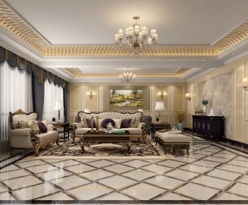 European Style A Living Room-ID:542784933