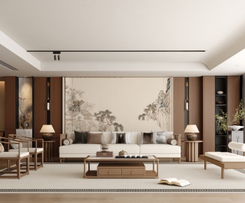 New Chinese Style A Living Room-ID:280903101