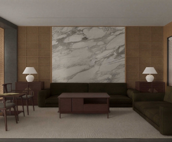 New Chinese Style A Living Room-ID:124639035