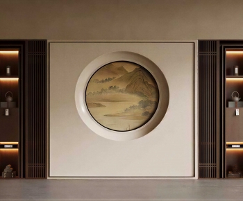 New Chinese Style TV Wall-ID:637719611