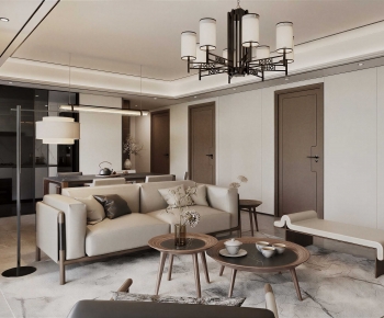 New Chinese Style A Living Room-ID:799579683