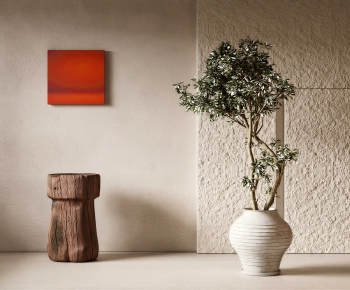 Wabi-sabi Style Ground Green Plant Potted Plants-ID:183049921