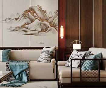 New Chinese Style Sofa Combination-ID:296559388