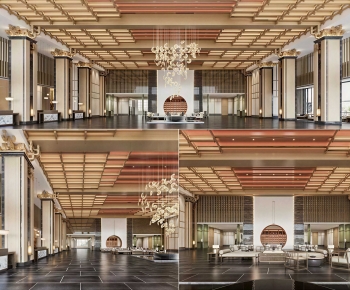 New Chinese Style Office Reception Desk-ID:647749908