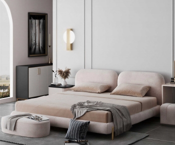 Modern Double Bed-ID:786122083