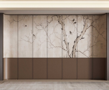 New Chinese Style TV Wall-ID:449492932