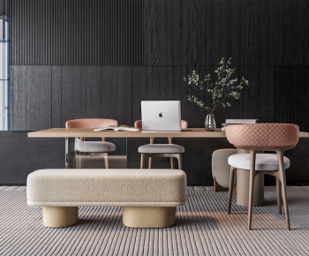 Modern Computer Desk And Chair-ID:474601036