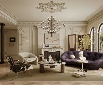 French Style A Living Room-ID:661559104