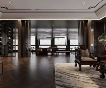 New Chinese Style A Living Room-ID:711080073