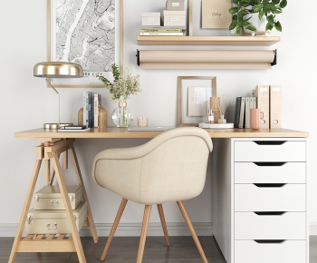 Modern Computer Desk And Chair-ID:686505089