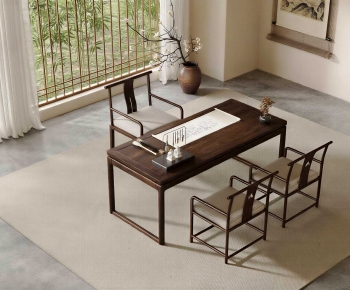 New Chinese Style Computer Desk And Chair-ID:400265932