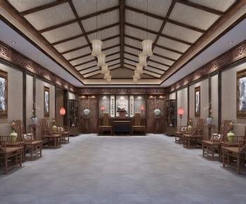 New Chinese Style Office Living Room-ID:831486941