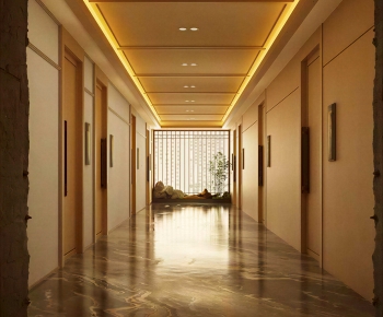 New Chinese Style Office Elevator Hall-ID:912415032