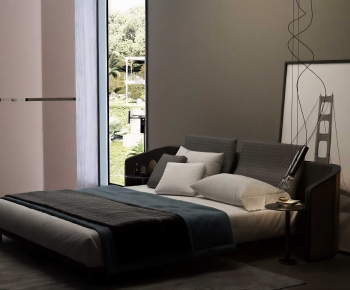 Modern Double Bed-ID:527303933