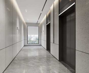 Modern Office Elevator Hall-ID:675621036