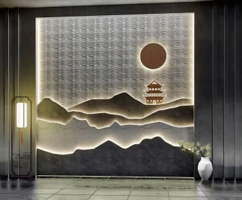 New Chinese Style TV Wall-ID:322006944