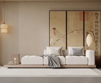 New Chinese Style Three-seat Sofa-ID:756160029