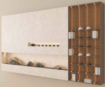 New Chinese Style TV Wall-ID:572526936