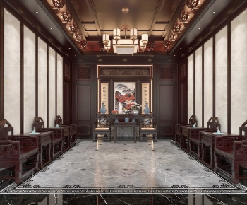 New Chinese Style Office Living Room-ID:429409032