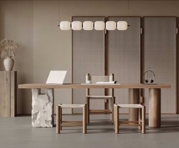 New Chinese Style Computer Desk And Chair-ID:459261899