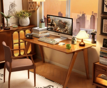 Modern Computer Desk And Chair-ID:182992942