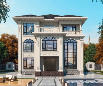 Simple European Style Detached Villa-ID:348349098