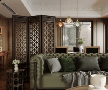 New Chinese Style A Living Room-ID:281960961