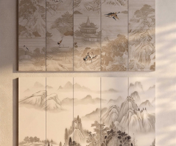 New Chinese Style TV Wall-ID:173383001