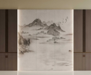 New Chinese Style TV Wall-ID:239589932