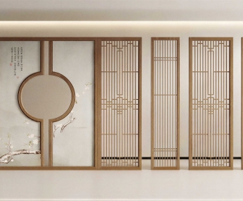New Chinese Style Wooden Screen Partition-ID:809884072