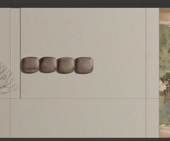 New Chinese Style TV Wall-ID:643903973