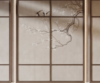 New Chinese Style TV Wall-ID:908920842