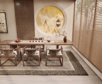 New Chinese Style Tea Tables And Chairs-ID:350968821