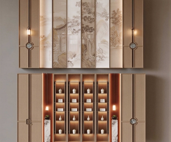 New Chinese Style TV Wall-ID:843414072