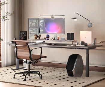 Modern Computer Desk And Chair-ID:416507961