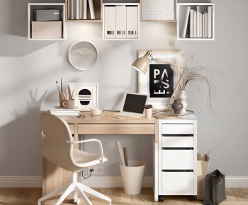 Modern Computer Desk And Chair-ID:118911036