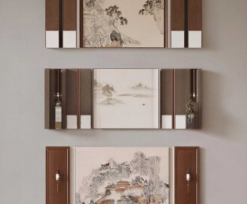 New Chinese Style TV Wall-ID:449934967