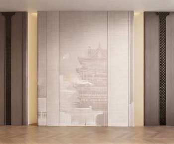 New Chinese Style TV Wall-ID:310380556