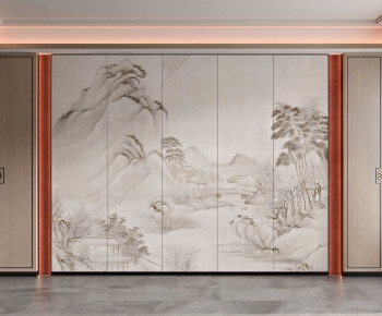 New Chinese Style TV Wall-ID:805147895