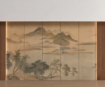 New Chinese Style TV Wall-ID:825834997